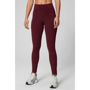 FABLETICS Burgundy Motion365+ High Waisted Moto Athletic Leggings Size Large